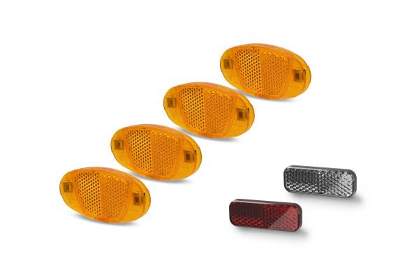 ACID Reflektorset f&uuml;r Lenker / Sattelst&uuml;tze / Speichen